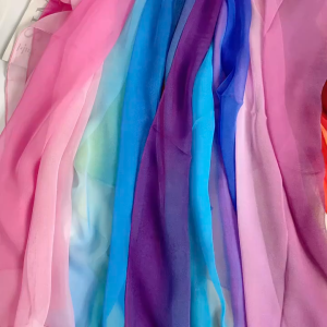 Soft Breathable Silk Scarf Gradient Design for Sun Protection