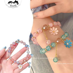 COD Gelang Kristal dengan Hiasan Bunga - Aksesori Fashion Korea yang Menawan GLG04