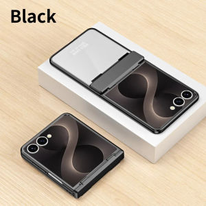 szhaiyu | Flip8 Transparent Plating Hinge Protection Phone Case For Samsung Galaxy Z Flip 8 7 FE 6 5 4 Clear Hard Shockproof Shell Cover