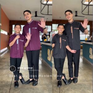 Baju Koko Pria Dewasa Lengan Pendek Motif Kausar Baju Koko Lebaran Toyobo Import Premium