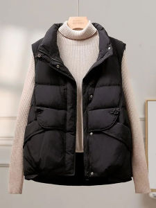 Warm Stand Collar Short down Vest Womens Fashion 2025 Autumn Winter Style Versatile Outerwear Jacket Strong Heating Index