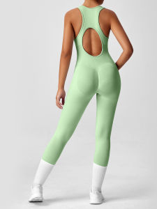 Bộ Đồ Yoga Một Mảnh Màu Trơn Dành Cho Nữ Quần Dài Ống Đứng Cao Lưng Cao Chất Liệu Khác 100% Thời Trang Đường Phố