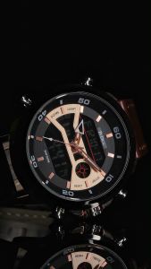 BIDEN Jam Tangan Pria Kedap Air Analog-Digital Multi Fungsi Display LED Bisnis Kasual Olahraga