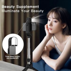 3in1 Monopod Tripod Selfie Stick Stand Q07 LED Light Wireless Tripod Bluetooth Mobile Phone Stand Holder 手机直播支架