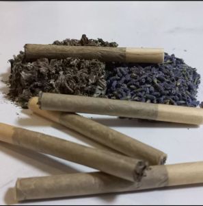Pure Mugwort Lavender Herbal Smoke sticks 10pcs Menthol organic botanic yosi tea cigaret/