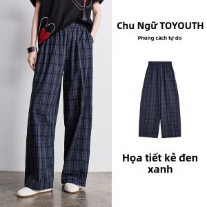 Toyouth | Quần Cotton Rộng Thoáng Kiểu Retro Caro