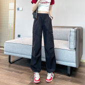 Thin American Cargo Pants Womens Summer Small Jogger Pants Climbing Pants Casual Loose Wide Leg Quick-Drying Sports Pants