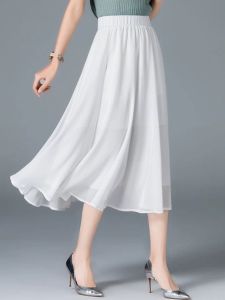Petite High Waist Pleated Mid-length Skirt