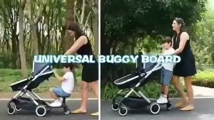 2 in 1 Baby Stroller Board with Detachable Seat Universal Comfort Wheeled Board For 3-7 Years Old Kids Glider Ride Step Board Sit and Stand Stroller Second Child Artifact