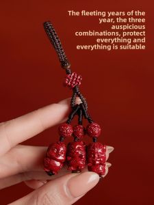 QINGXIANGTAI | Zhu Sha Mens Protection Amulet Chinese Zodiac & Pi Xiu Design