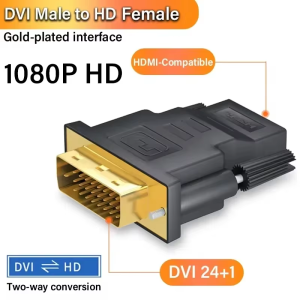 kebidumei | 1080P DVI 24+1 to HDMI-Compatible Cable Adapter DVI Male to Female HDTV Bi-directional Connector Converter for PC Laptop TV Box