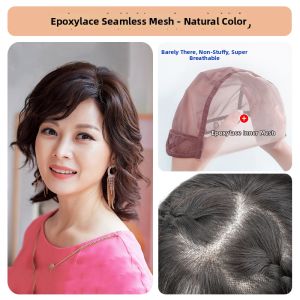 Afuluodi | Natural Wavy Breathable Mom Wig Full Head