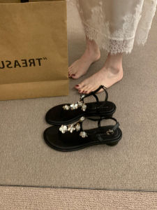 French Style Thick Heel Sandals Womens Summer New Style Beautiful Not Tired Foot Roman Sandals Open-Toe Fashionable Casual