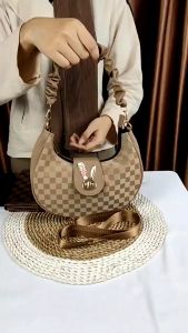 Tas Jinjing Selempang Bahu 2in1 Cantik Motif Catur Tas Pesta Kondangan Casual Hobo Wanita Slingbag