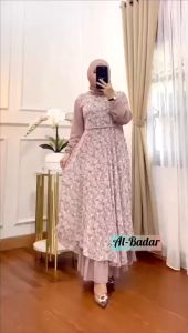 (BISA COD)GAMIS TANPA HIJAB TERBARU ARMANI MIX RAYNDROP BUNGA KECIL KEKINIAN /GAMIS ABAYA SABRINA PREMIUM /GAMIS BRUKAT CERUTY BABYDOLL MIX CANTILI RENDA