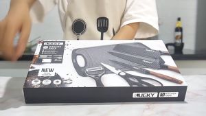 Nordic 6 pcs Kitchen Knife Set Peeler and Scissors+Chopping Board Diamond Blade