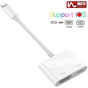 iPh to HDMI Adapter Light-ening Digital AV Adapter For iPh/Pad Charging Port for HD TV Monitor Projector 1080P，Plug & Play