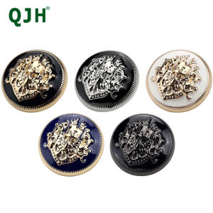 QJH 10 Chiếc Vàng Vintage Cổ Thái Nút Kim Loại Bộ 10-28mm Để May Trên Áo Blazer/Áo khoác/Áo Khoác Thể thao/Áo len/Cardigan/Đồng phục-Hợp Kim Kẽm Nút Bấm