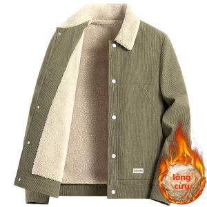 Áo Khoác Nam Mùa Xuân Thu 2025 Mới Của Thương Hiệu Thời Trang Luton Vải Nhung Thường Ngày Công Sở Đa Năng Áo Khoác Nam