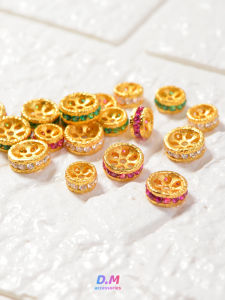Thickened Double-Sided Concave Wheel Beads Abacus Separator DIY Accessories Pure Silver Gold Plated Fashion Jewelry Accessories