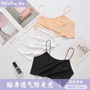Áo Ngực Ice Silk Thin Style Áo Ngực Lót Ren Che Hở Vai Mùa Hè Cho Bé Gái Quần Áo Công Sở Thường Ngày Chất Liệu Cotton
