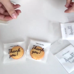 100Pcs Cookies Packaging Bag Bread Plastic Packaging Bag Self Adhesive Banana Loaf Bread Pastry Bag