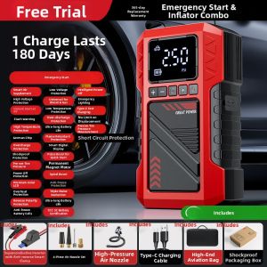 HELLOLEIBOO | Emergency Jump Starter Air Compressor