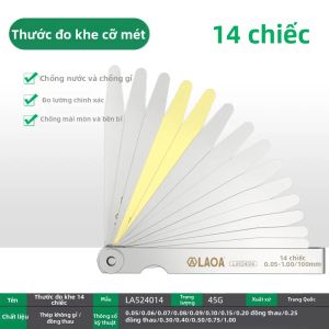 LAOA | LAOA 14pc Bộ Thước Đo Độ Dày Hệ Mét 005-1mm Máy Đo Độ Dày Cho Van Bugi Công Cụ Đo Khoảng Cách Đầu Dò Lá Cây