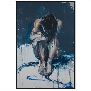 Tranh cô gái khỏa thân trừu tượng nghệ thuật hiện đại  tranh treo tường dán tường nỗi buồn cô đơn. CGI-625