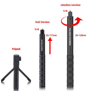 1.2m Invisible Selfie Stick & Bullet Time Stick Handheld Bundle Tripod for 360 Tripod Accessories
