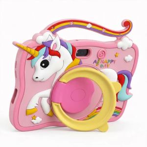 BDF | 7.0 Inch WiFi Kids Tablet With Cartoon Pattern 64GB ROM Android 13 Google Learning Education Games Writing Board Drawing Tablets