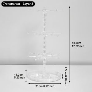 1pc rotatable 2-tier/3-tier jewelry display stand multi-functional hanging earringsrings bracelets watches accessories organizer