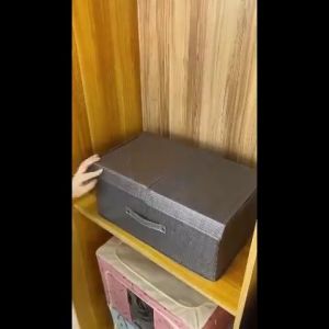 Awaytr Foldable Large Clothes Organizer With Removable Drawer Storage Box Organizer For Clothes Wardrobe Divider Baby Toys Organizer Double Cover Clothes Storage Box Minimalist Contrast Binding Storage Box For Home