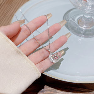 Ornament New Arrival: Graceful Bow Moon Pendant & Titanium Steel Clavicle Chain