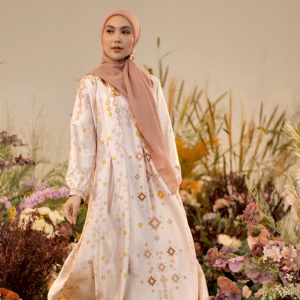 Gamis Premium Motif Elegan Warna Honey Cream Import Armani - Size S/3XL Toraja