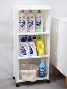 Trolley READY STOCK 3 Tier Multifunction Storage Rack Office Shelves Home Kitchen Rack With Plastic Wheel