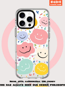 เคสโทรศัพท์แบบดูดซับแม่เหล็ก MagSafe ลายหัวใจไม่สมมาตร ใส ดูดซับแม่เหล็ก ป้องกันการตกหล่น สำหรับผู้หญิง รุ่น iPhone 16promax