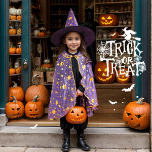 Halloween Childrens Costume Witch Outfit Props for Boys And Girls Kindergarten Performance Magic Robe Angel Devil Theme