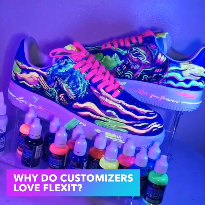 FLEXIT Neon Colors 65ml Ultra Durable Leather Paint (Angelus