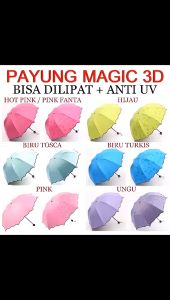 PAYUNG LIPAT / PAYUNG UV / PAYUNG MAGIC 3D VIRAL PAYUNG LIPAT LAPISAN HITAM ANTI UV PAYUNG AJAIB MUNCUL MOTIF