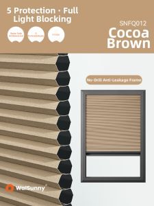 Push Pull No-drill Cellular Shades for Kitchen and Bathroom Windows