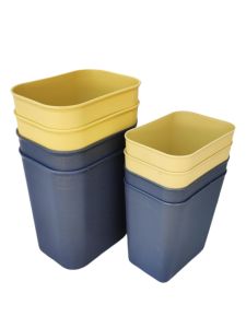 Rectangular Uncovered Plastic Trash Can Black Office Paper Waste Basket Bathroom Tissue Holder Home Sanitary Barrel