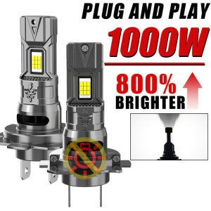 H7 H4 Car LED Headlights LED Auto Fog Lamps High Low Beam 12V 6000K Canbus No Error 1:1 Size Wireless Plug And Play LED Bulbs