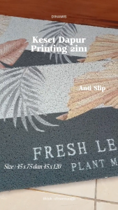 Keset Dapur ANTI-SLIP 2in1 Full Printing PREMIUM - Mie Bihun bahan PVC karpet lantai lembut di kaki