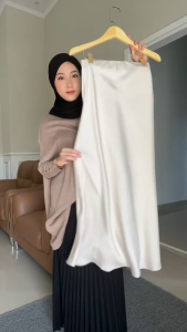 Rok / Rok wanita / Rok Satin Silk Premium / Rok Duyung A Line