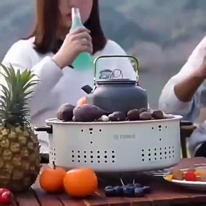 Bếp nướng than hoa không khói lò nướng thịt cao cấp chất liệu thép chịu nhiệt có chân phụ nhỏ gọn.