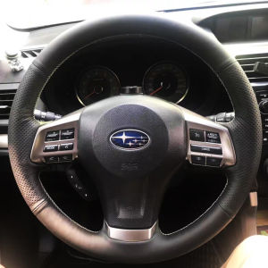 ที่ปัดพวงมาลัยหนังแท้เย็บมือสำหรับ Subaru Forester Levorg XV ที่ปัดพวงมาลัยรถยนต์แบบอเนกประสงค์ที่ใช้ได้ตลอดทั้งปีสำหรับผู้หญิง