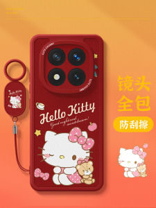 New Year Snake Year Womens Red Silicone Phone Case with Lanyard for Xiaomi Redmi Note14 pro plus Turbo 12 11E 10 Cartoon Protection Cover