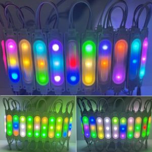 A Pack 20PCS RGB Colorful Flowing Multicolour Led Modules 12V COB Light Backlight Shop Banner Waterproof Car Decorative Lights