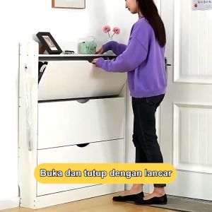 【📍Surabaya】Rak Sepatu Kayu Dengan Rak Serbaguna/Rak Lemari Sepatu Minimalis Kayu Susun Penyimpanan Multifungsi Serbaguna